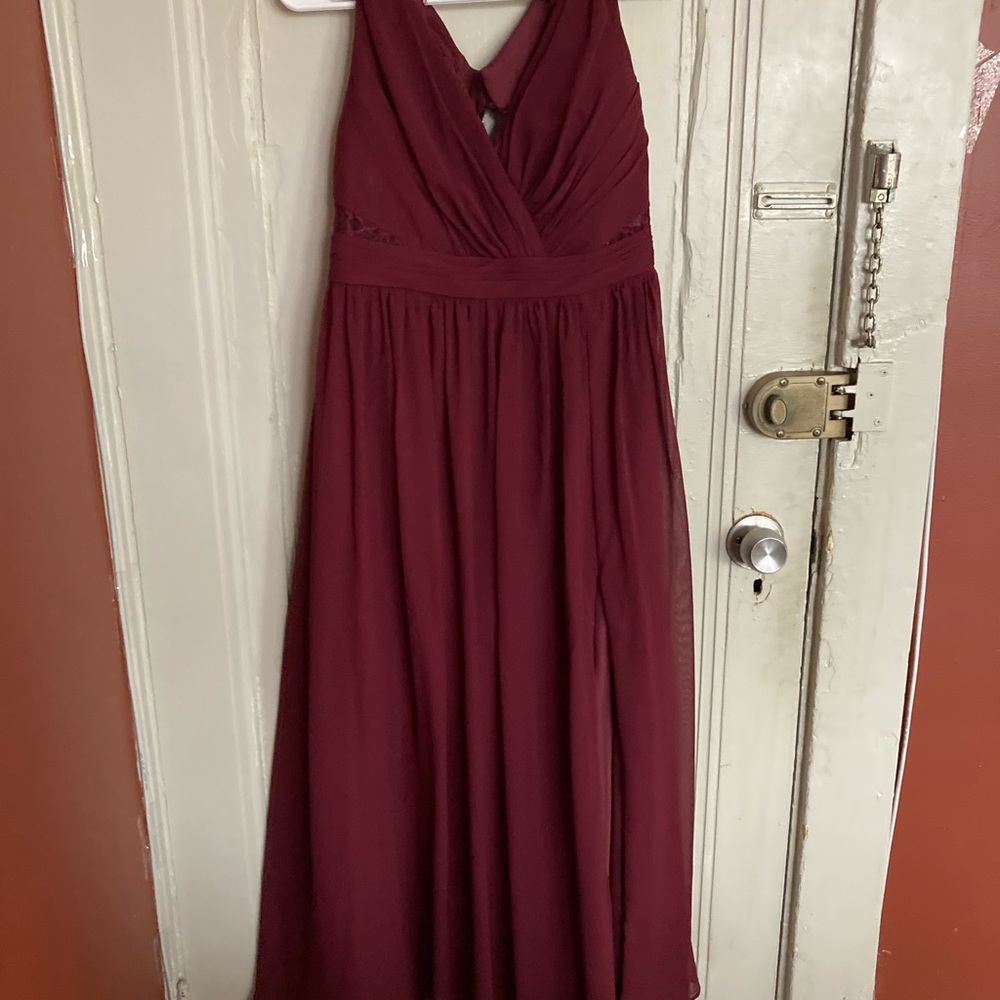 Sz 8 (READ) Custom, Burgundy Bridesmaid Dress